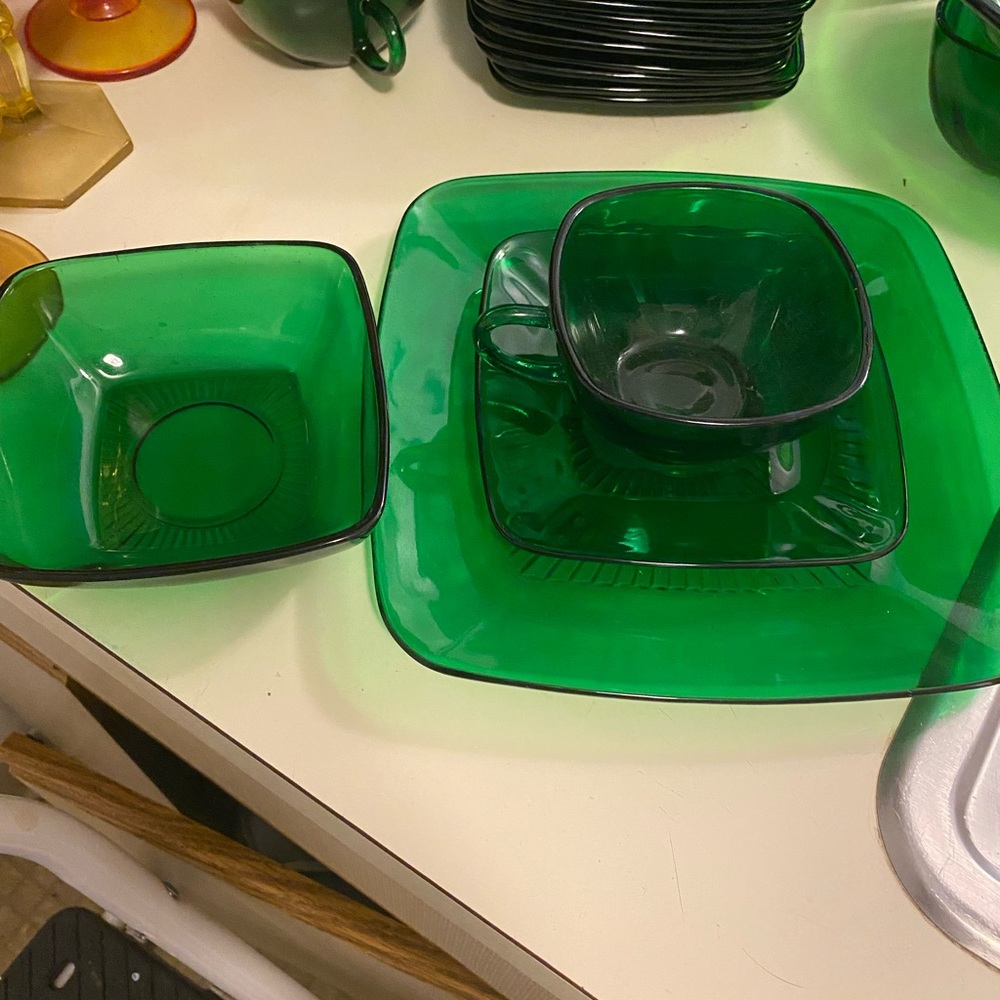 Anchor Hocking Green Depression glassware